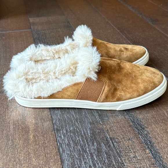 Lauren Ralph Lauren Jinny mules sneakers fur lined suede women’s size 10 brown b - Picture 4 of 6